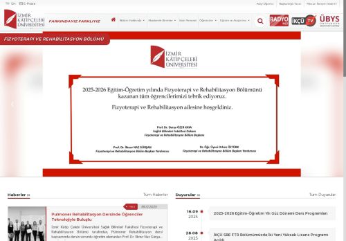 Fizyoterapi ve Rehabilitasyon Bölümü