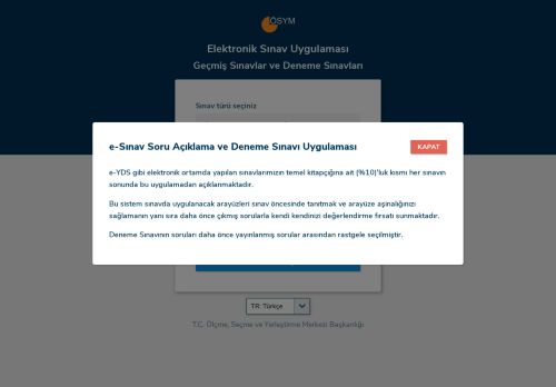 ÖSYM - Elektronik Sınav Uygulaması