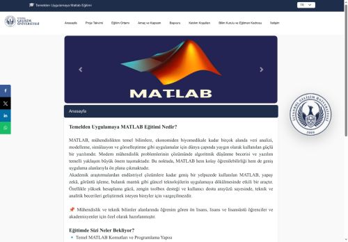 İGÜ - Temelden Uygulamaya Matlab Eğitimi - Anasayfa