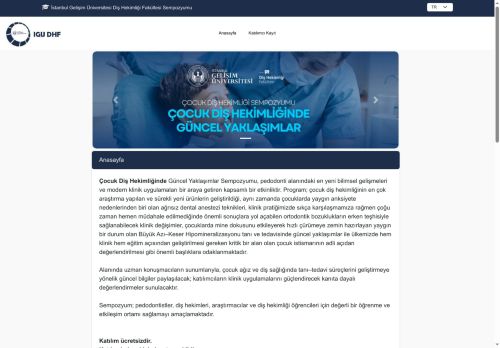 İGÜ - İstanbul Gelişim Üniversitesi Diş Hekimliği Fakültesi Sempozyumu - Anasayfa