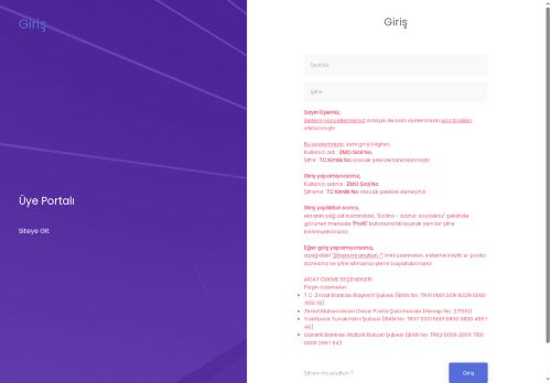Üye Portalı - Giriş