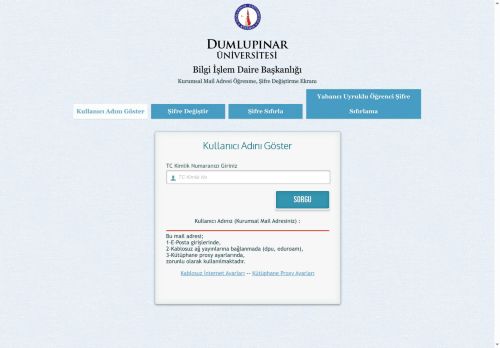 Dumlupınar Üniversitesi Bilgi İşlem Daire Başkanlığı