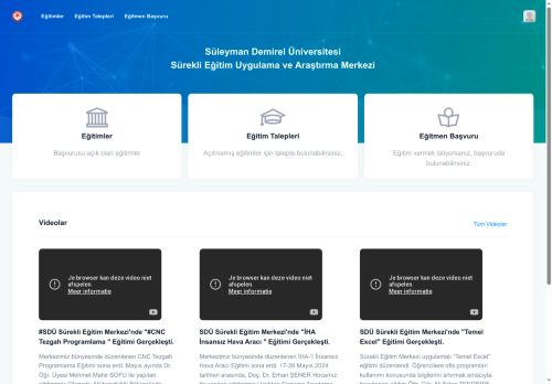Eğitimler - Süleyman Demirel Üniversitesi Sürekli Eğitim Uygulama ve Araştırma Merkezi