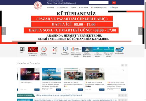 Sincan Evliya Çelebi Halk Kütüphanesi - T.C. Kültür ve Turizm Bakanlığı