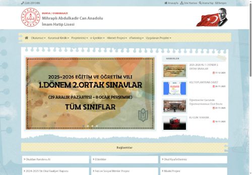 BURSA / OSMANGAZİ - Mihraplı Abdulkadir Can Anadolu İmam Hatip Lisesi