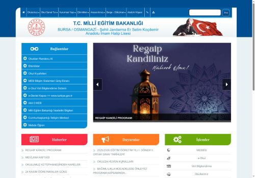 BURSA / OSMANGAZİ - Şehit Jandarma Er Selim Koçdemir Anadolu İmam Hatip Lisesi