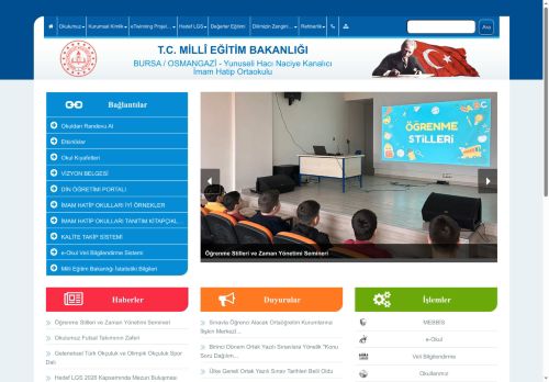 BURSA / OSMANGAZİ - Yunuseli Hacı Naciye Kanalıcı İmam Hatip Ortaokulu