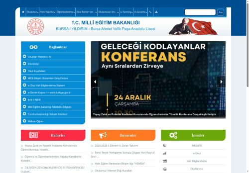 BURSA / YILDIRIM - Bursa Ahmet Vefik Paşa Anadolu Lisesi