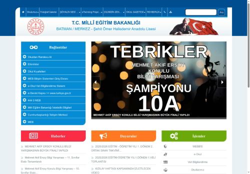 BATMAN / MERKEZ - Şehit Ömer Halisdemir Anadolu Lisesi