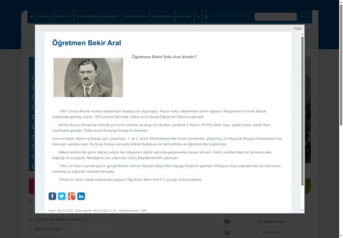 BİLECİK / BOZÜYÜK - Öğretmen Bekir Aral İlkokulu