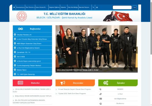 BİLECİK / GÖLPAZARI - Şehit Kemal Ay Anadolu Lisesi