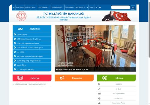 BİLECİK / YENİPAZAR - Bilecik Yenipazar Halk Eğitimi Merkezi