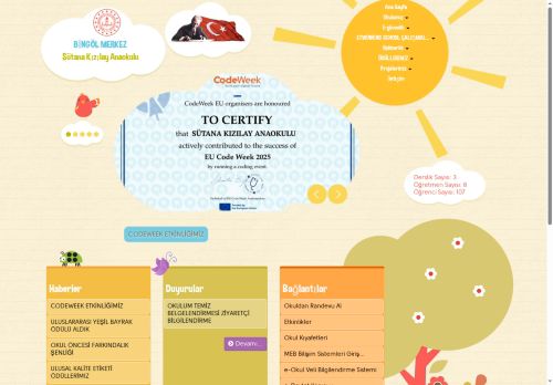 BİNGÖL / MERKEZ - Sütana Kızılay Anaokulu