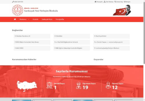 BİNGÖL / KARLIOVA - Sarıkuşak Yeni Yerleşim İlkokulu