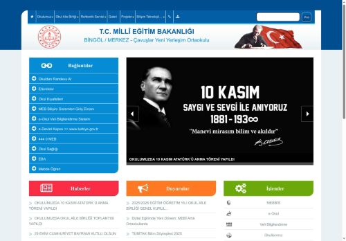 BİNGÖL / MERKEZ - Çavuşlar Yeni Yerleşim Ortaokulu
