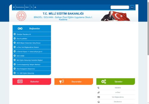 BİNGÖL / SOLHAN - Solhan Özel Eğitim Uygulama Okulu I. Kademe
