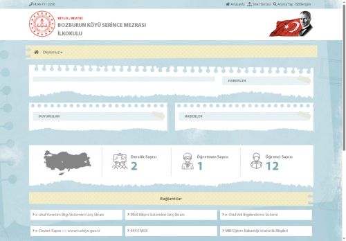 BİTLİS / MUTKİ - BOZBURUN KÖYÜ SERİNCE MEZRASI İLKOKULU