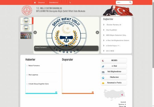 BİTLİS / MUTKİ - Dereyolu Köyü Şehit Rifat Uslu İlkokulu