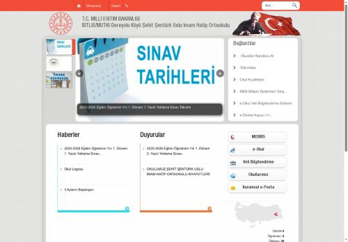 BİTLİS / MUTKİ - Dereyolu Köyü Şehit Şentürk Uslu İmam Hatip Ortaokulu