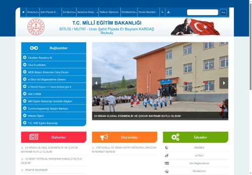 BİTLİS / MUTKİ - Uran Şehit Piyade Er Bayram KARDAŞ İlkokulu