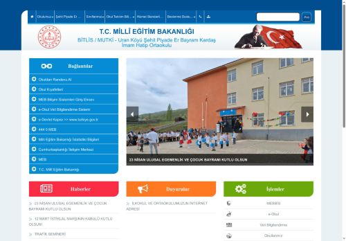 BİTLİS / MUTKİ - Uran Köyü Şehit Piyade Er Bayram Kardaş İmam Hatip Ortaokulu