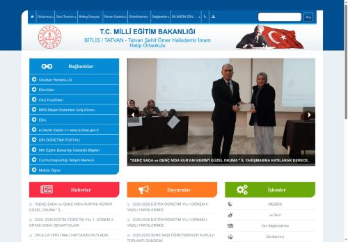 BİTLİS / TATVAN - Tatvan Şehit Ömer Halisdemir İmam Hatip Ortaokulu