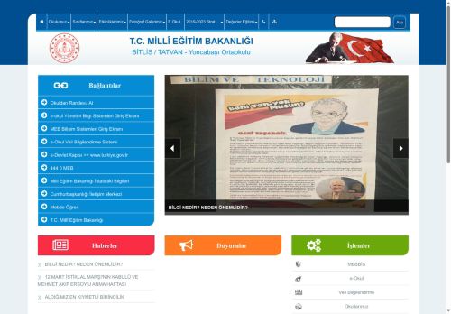 BİTLİS / TATVAN - Yoncabaşı Ortaokulu