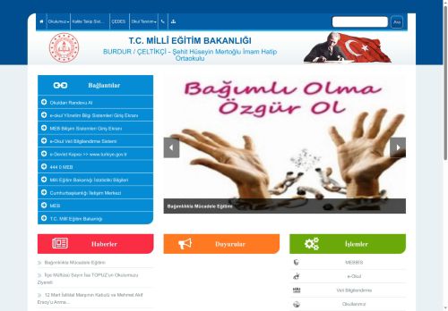 BURDUR / ÇELTİKÇİ - Şehit Hüseyin Mertoğlu İmam Hatip Ortaokulu