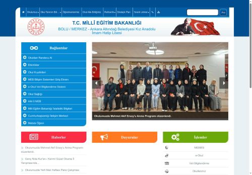 BOLU / MERKEZ - Ankara Altındağ Belediyesi Kız Anadolu İmam Hatip Lisesi