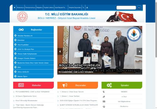 BOLU / MERKEZ - Gölyüzü İzzet Baysal Anadolu Lisesi