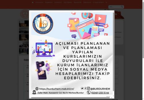 BURDUR / MERKEZ - Burdur Mehmet Akif Ersoy Halk Eğitimi Merkezi