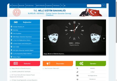 BURDUR / MERKEZ - Türkiye Yardım Sevenler Derneği Ortaokulu