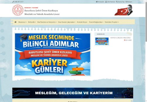 BURDUR / TEFENNİ - Barutlusu Şehit Ömer Kızılkaya Mesleki ve Teknik Anadolu Lisesi