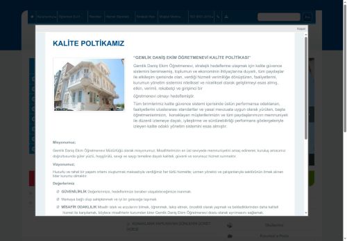 BURSA / GEMLİK - Gemlik Daniş Ekim Öğretmenevi ve Akşam Sanat Okulu Müdürlüğü