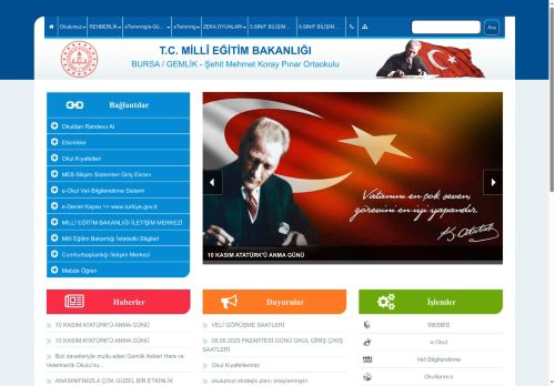 BURSA / GEMLİK - Şehit Mehmet Koray Pınar Ortaokulu