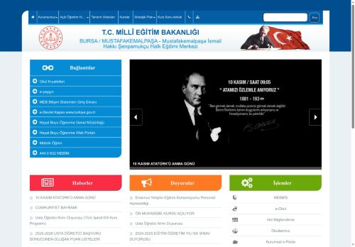 BURSA / MUSTAFAKEMALPAŞA - Mustafakemalpaşa İsmail Hakkı Şenpamukçu Halk Eğitimi Merkezi