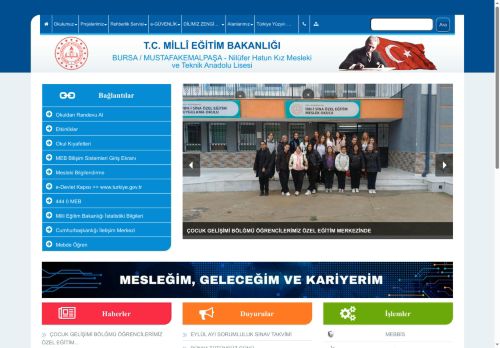 BURSA / MUSTAFAKEMALPAŞA - Nilüfer Hatun Kız Mesleki ve Teknik Anadolu Lisesi