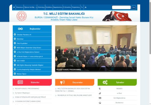 BURSA / OSMANGAZİ - Demirtaş İsmail Hakkı Bursevi Kız Anadolu İmam Hatip Lisesi