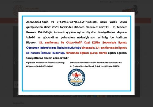 BURSA / NİLÜFER - 15 Temmuz İlkokulu