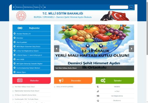 BURSA / ORHANELİ - Demirci Şehit Himmet Aydın İlkokulu