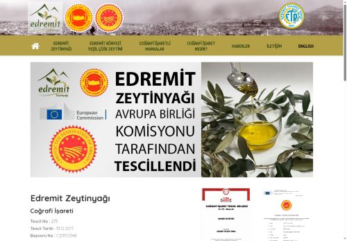 Coğrafi İşaret - Edremit Zeytinyağı Coğrafi İşareti