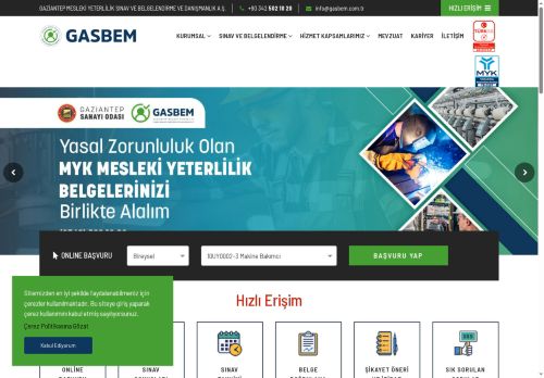 GAZİANTEP MESLEKİ YETERLİLİK SINAV BELGELENDİRME VE DANIŞMANLIK