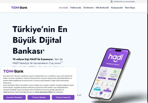TOM Bank | Türkiye'nin en büyük dijital bankası.