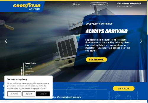 Goodyear Air Springs – Engineered for Mission-Critical Industries