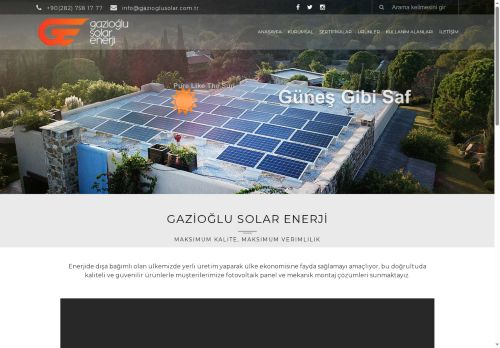 Gazioğlu Solar Enerji, Güneş panelleri ve solar enerji sistemleri