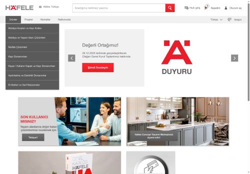 Mobilya aksesuarları, yapı aksesuarları, elektronik kilit sistemleri - Häfele