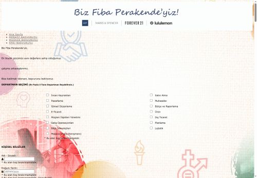 Fiba Perakende Grubu - İnsan Kaynakları Başvuru Formu