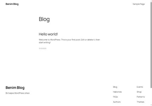 Benim Blog – Bir başka WordPress sitesi