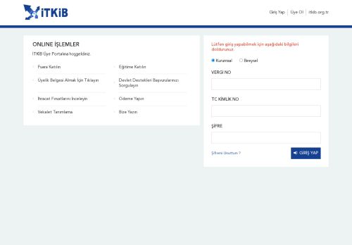 ITKIB - Kullanıcı Giriş