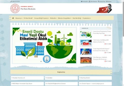 Enerji Dostu Mavi Yeşil Okul Projemiz - Piri Reis İlkokulu